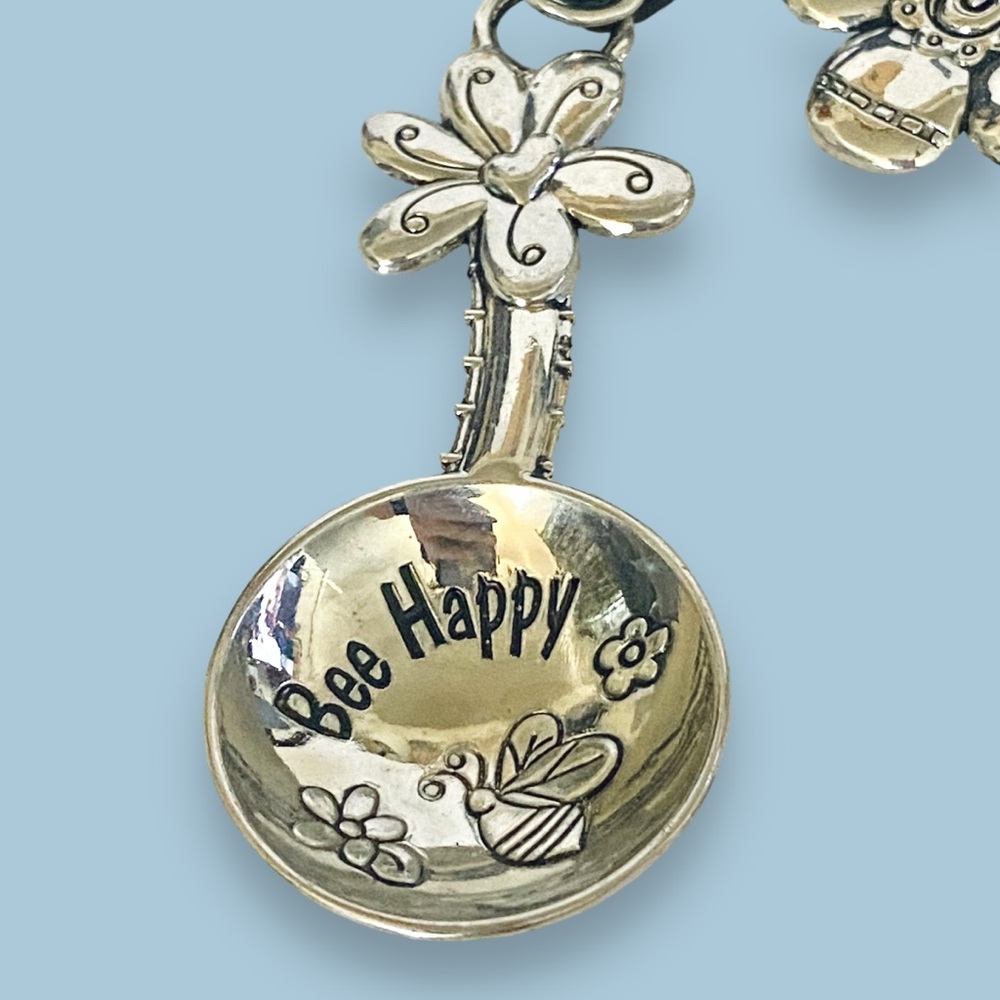Ganz Measuring Spoon Set Bee Happy Bumble Bees Floral Flowers - Picture 2 of 9